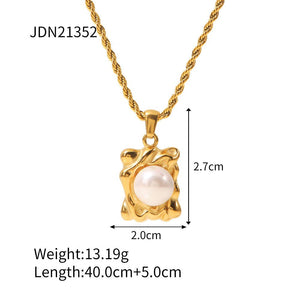 Stainless Steel Pearl Necklace Pendant For Women - Zambeel