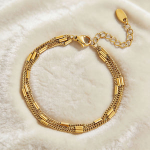 Stainless Steel Plated Minimalist Multi - Layer Bracelet - Zambeel