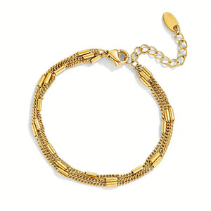 Stainless Steel Plated Minimalist Multi - Layer Bracelet - Zambeel