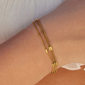 Stainless Steel Plated Minimalist Multi - Layer Bracelet - Zambeel