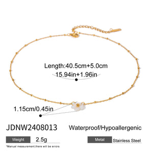 Stainless Steel Shell Necklace Flowers Openings - Zambeel