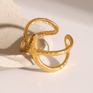 Stainless Steel Starfish High - end Ins Ring - Zambeel