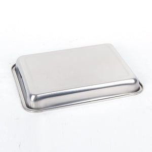 Stainless Steel Storage Trays Square Plate Thickening Pans Rectangular Tray Barbecue Deep Rice Dishes Bbq Kitchen Accessories - Zambeel