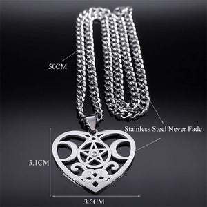 Stainless Steel Triple Moon Five - pointed Star Pendant Ornaments - Zambeel