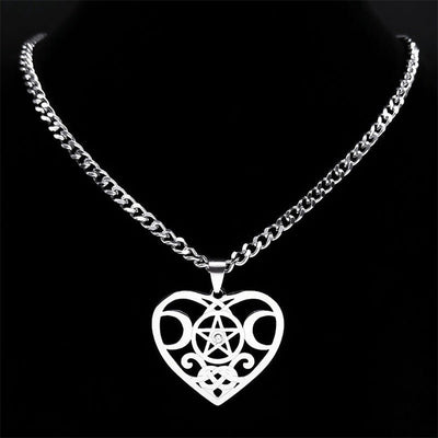 Stainless Steel Triple Moon Five - pointed Star Pendant Ornaments - Zambeel