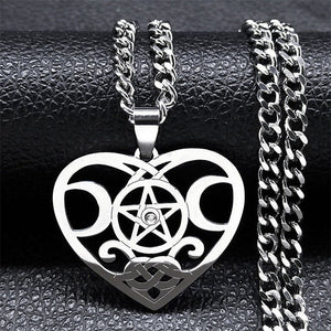 Stainless Steel Triple Moon Five - pointed Star Pendant Ornaments - Zambeel