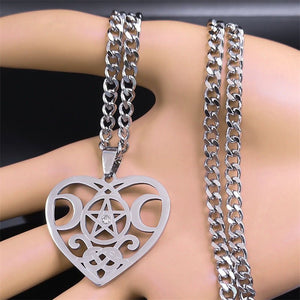 Stainless Steel Triple Moon Five - pointed Star Pendant Ornaments - Zambeel
