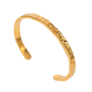 Stainless Steel Wave Pattern Open - ended Bracelet Women - Zambeel