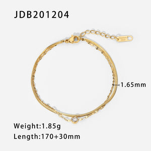 Stainless Steel Zircon Bracelet Advanced Sense - Zambeel