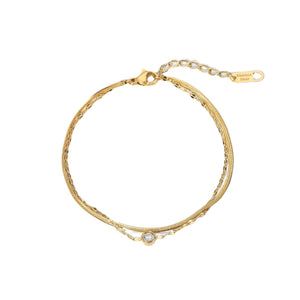 Stainless Steel Zircon Bracelet Advanced Sense - Zambeel