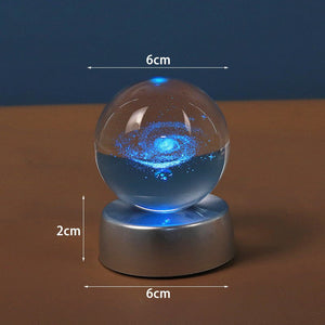 Starry Galaxy Series Crystal Ball Luminous 3D Carved Glass Inside - Zambeel