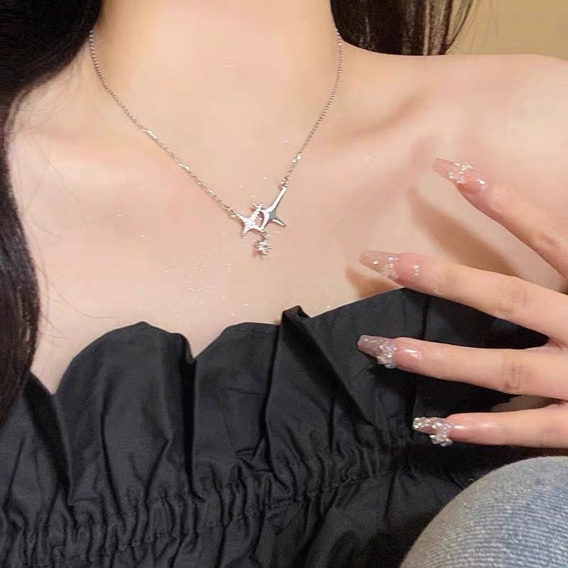 Starry Zircon Necklace For Women Niche Edgy And Cool - Girl Style - Zambeel