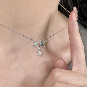 Starry Zircon Necklace For Women Niche Edgy And Cool - Girl Style - Zambeel
