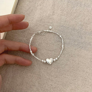 Sterling Silver Small Pieces Of Silver Heart Bracelet Female Niche - Zambeel