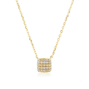 Sterling Silver Square Stone Full - shop Pendant Necklace - Zambeel