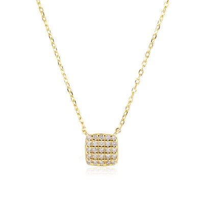 Sterling Silver Square Stone Full - shop Pendant Necklace - Zambeel