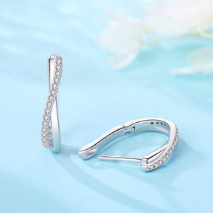 Stone - inlaid Twisted - line Hoop Earrings A Niche Style - Zambeel