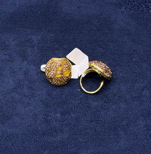 Stone Pavé Statement Ring - Zambeel