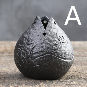Stoneware Zen Chinese Flower Arrangement Vase - Zambeel
