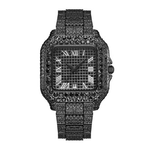 Straight European Hip Hop Diamond Quartz Wrist Watch - Zambeel