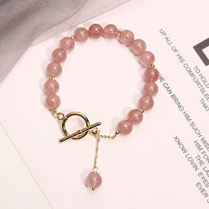 Strawberry Crystal Bracelet With Generous OT Buckle Beads - Zambeel