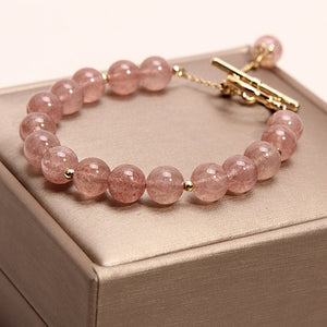 Strawberry Crystal Bracelet With Generous OT Buckle Beads - Zambeel