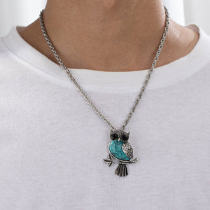 Stylish And Owl Mens Pendant Necklace - Zambeel