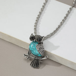 Stylish And Owl Mens Pendant Necklace - Zambeel