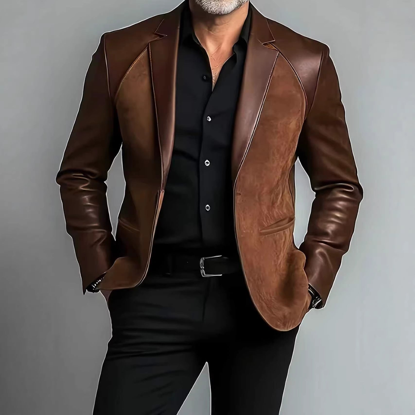 Stylish Suit - collar Coat For Middle - aged Dads - Zambeel