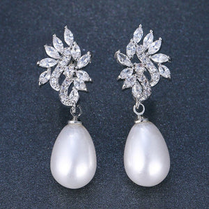 Stylish Teardrop - shaped Micro - pave Zircon Earrings - Zambeel