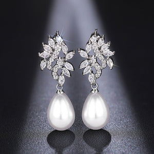 Stylish Teardrop - shaped Micro - pave Zircon Earrings - Zambeel