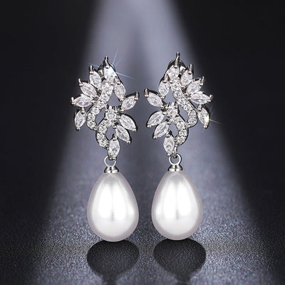 Stylish Teardrop - shaped Micro - pave Zircon Earrings - Zambeel