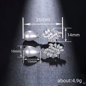 Stylish Teardrop - shaped Micro - pave Zircon Earrings - Zambeel