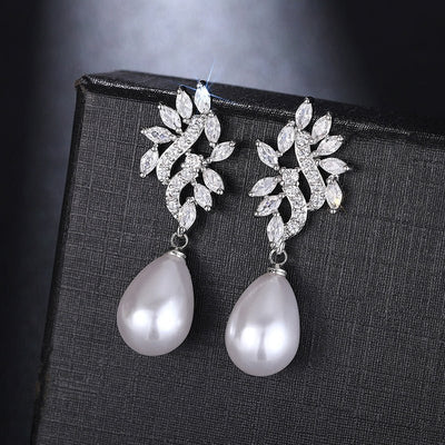 Stylish Teardrop - shaped Micro - pave Zircon Earrings - Zambeel