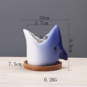 Succulent Pot Creative Cartoon Ceramic Flower Pots European - style Simple Indoor Desktop Pots For Plants Office Decor Planters - Zambeel