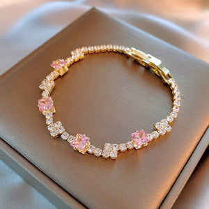 Super Shiny Full Diamond Bracelet Women's Light Luxury High - grade Twin Bracelet Special - interest Design - Zambeel