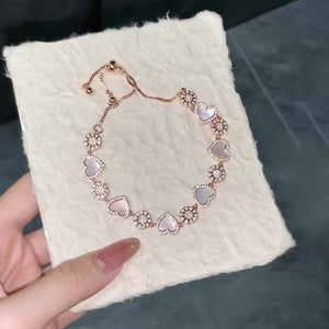 Sweet Loving Heart Bracelet Exquisite Pull Design - Zambeel