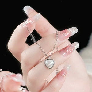 Sweet Pendant Rock Candy Heart Clavicle Necklace - Zambeel