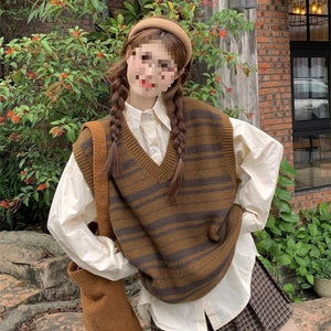 Sweet Striped Layering Vest For Women - Zambeel
