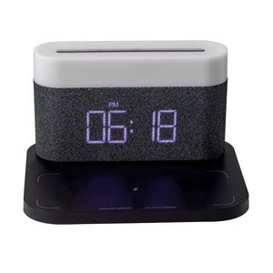 Table Lamp Bedroom Desktop Bedside Lamp Clock Four - in - one Wireless Phone Charger - Zambeel