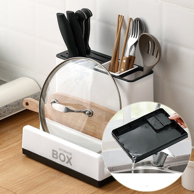 Tableware Storage Holders Kitchen Knife Plastic Storages Racks For Kitchen Convenience Cabinet Kitchen Gadgets - Zambeel