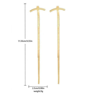Tassel Earrings With Female Instagram Style Minimalist Design, Long Snake Bone Chain Earrings, Internet Famous Earrings - Zambeel