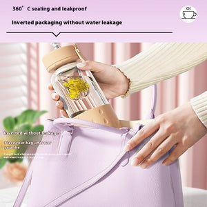 Tea Water Separation Magnetic Glass Water Cup Sealed Without Leakage Glass Tea Water Cup Infuser Tumbler Drinkware Water Bottle With Tea Filter - Zambeel