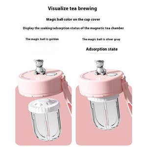 Tea Water Separation Magnetic Glass Water Cup Sealed Without Leakage Glass Tea Water Cup Infuser Tumbler Drinkware Water Bottle With Tea Filter - Zambeel