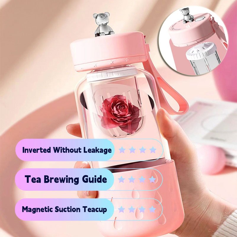 Tea Water Separation Magnetic Glass Water Cup Sealed Without Leakage Glass Tea Water Cup Infuser Tumbler Drinkware Water Bottle With Tea Filter - Zambeel