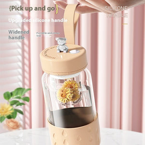 Tea Water Separation Magnetic Glass Water Cup Sealed Without Leakage Glass Tea Water Cup Infuser Tumbler Drinkware Water Bottle With Tea Filter - Zambeel