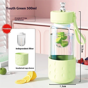 Tea Water Separation Magnetic Glass Water Cup Sealed Without Leakage Glass Tea Water Cup Infuser Tumbler Drinkware Water Bottle With Tea Filter - Zambeel
