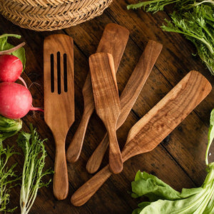 Teak Cooking Spatula Wood Spatula Salad Spatula - Zambeel