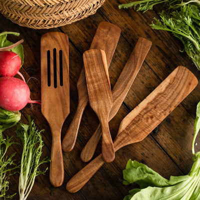 Teak Cooking Spatula Wood Spatula Salad Spatula - Zambeel
