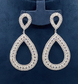 Teardrop Halo Crystal Earrings - Zambeel